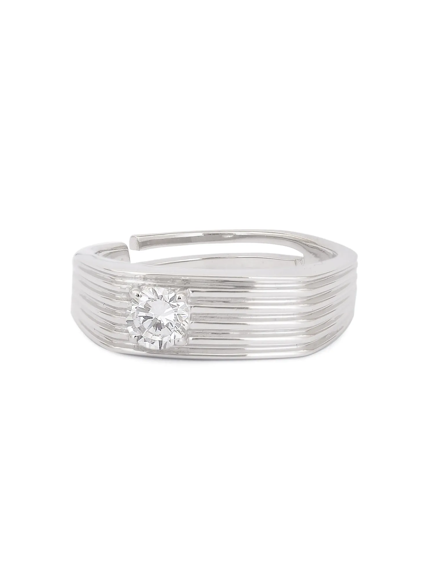 1 Carat 925 Pure Silver Adjustable Wedding Ring