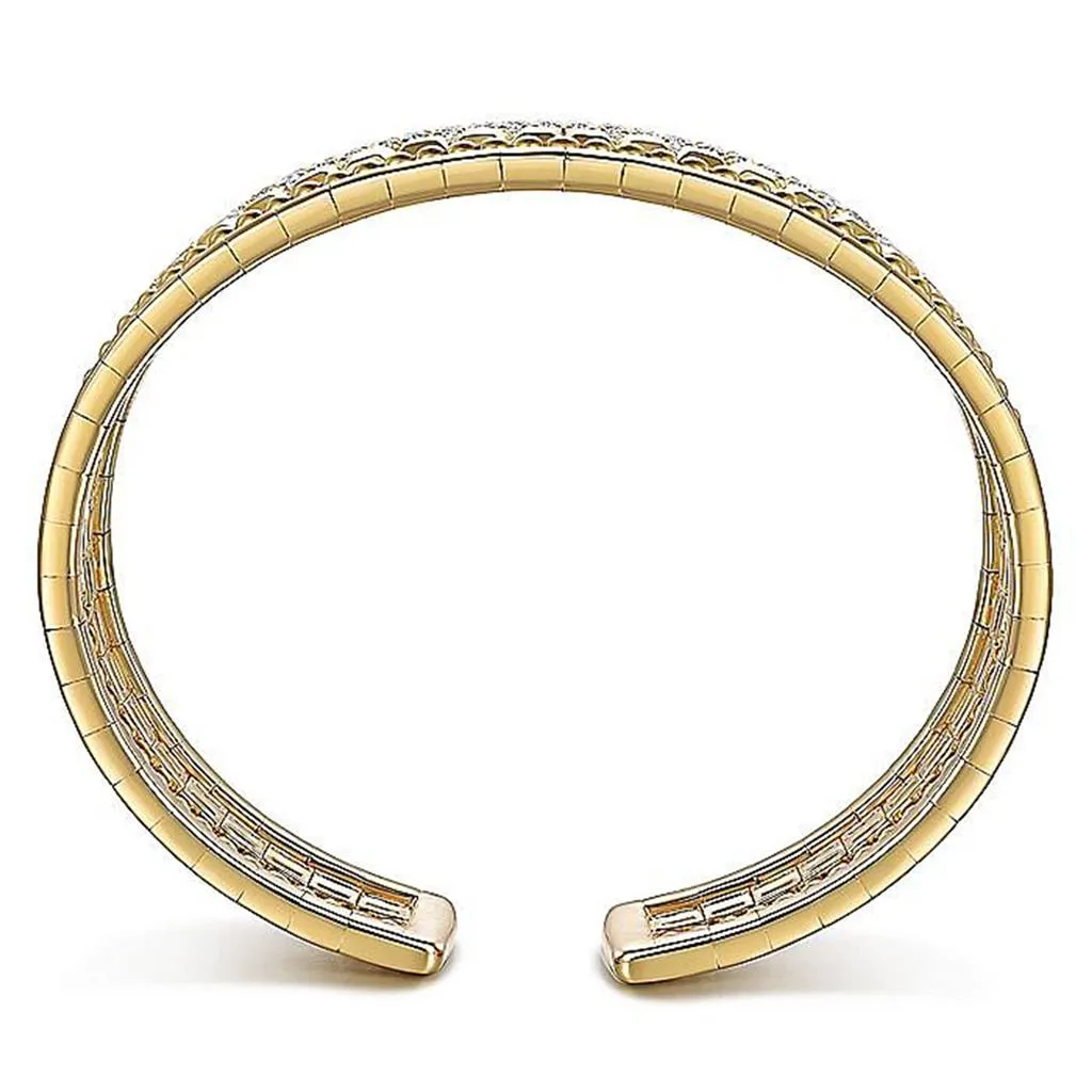 1.04ctw Bujukan Diamond Stackable Bangle, 6.25" - Yellow Gold