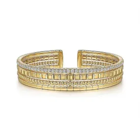 1.04ctw Bujukan Diamond Stackable Bangle, 6.25" - Yellow Gold