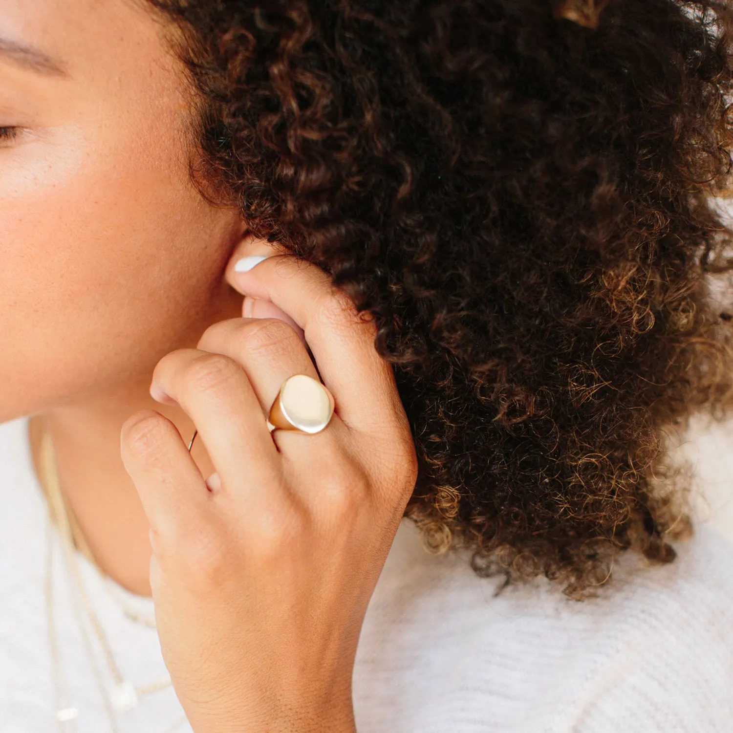 14k Large Oval Signet Ring