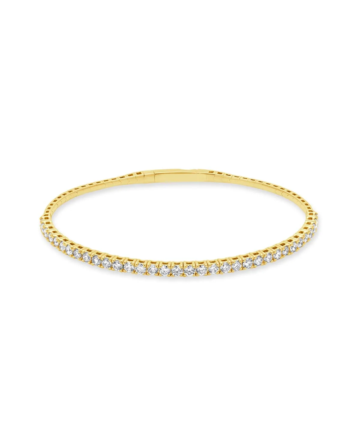 14K Yellow Gold Diamond Flexible Bangle Bracelet 2.01cttw