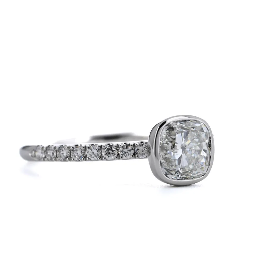 1.81ctw Cushion Diamond Engagement Ring - Platinum