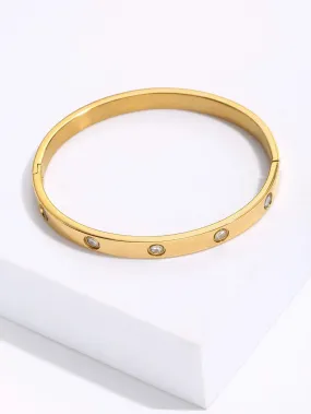 Luxurious 18K Gold-Plated Love Bangle Bracelet - Elegant & Stylish Jewelry Gift