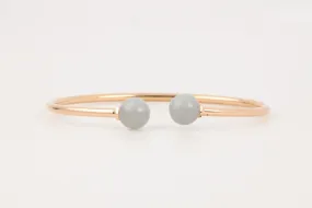 18k Rose Gold Moonstone Bead Bangle Bracelet (7.23g.)