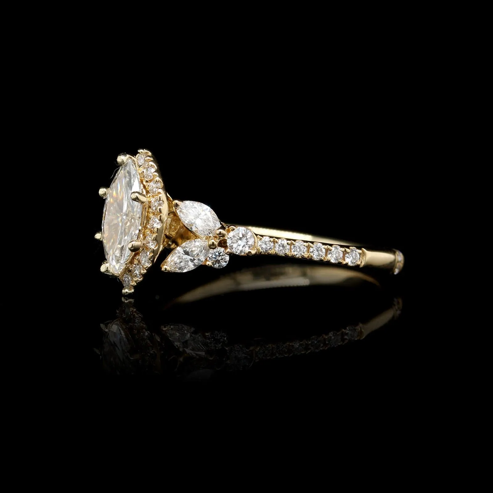 18K Yellow Gold Estate Diamond Engagement Ring