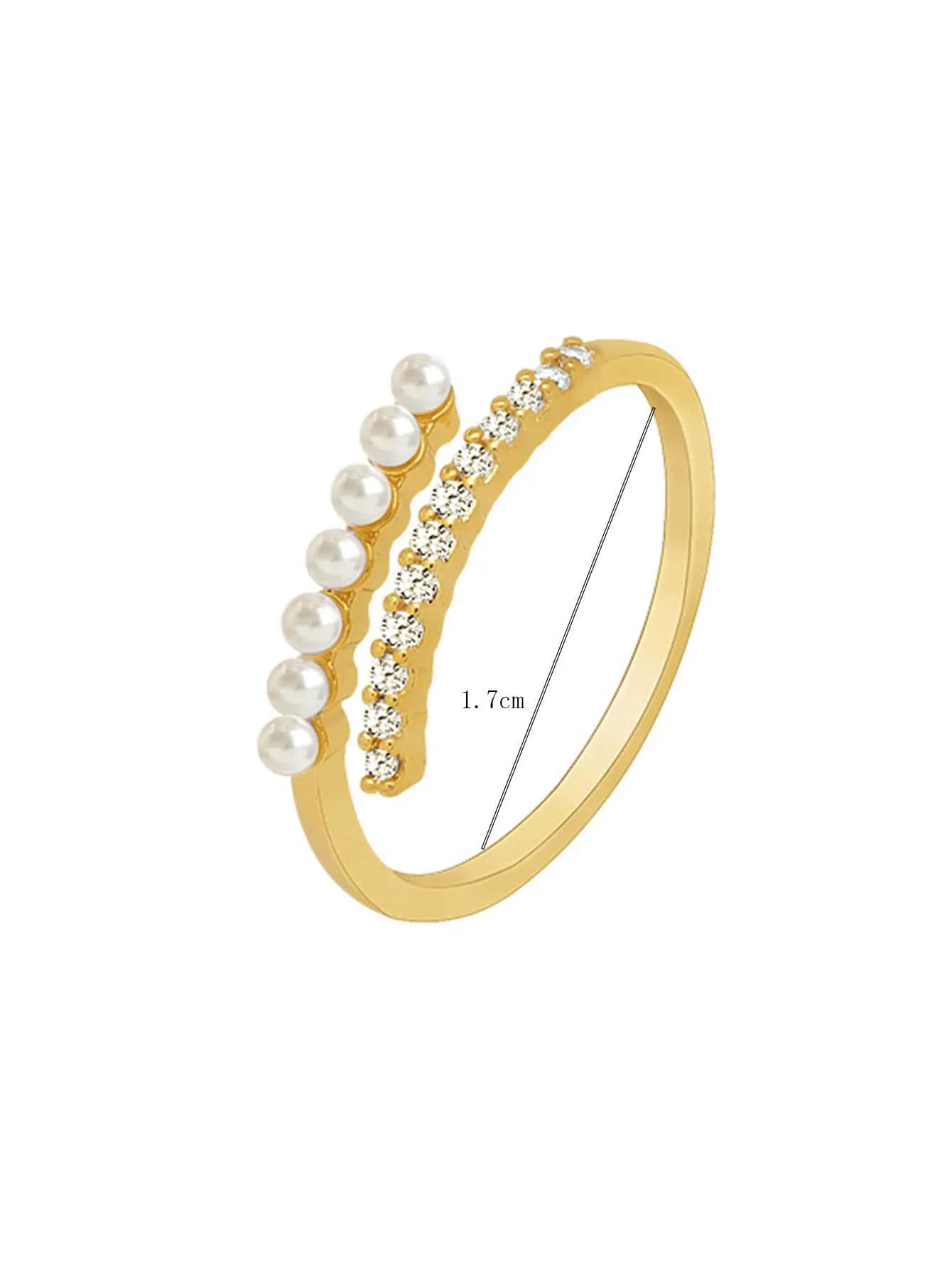 1pc Cultured Pearl Minimalist Adjustable Cuff Ring For Index Finger