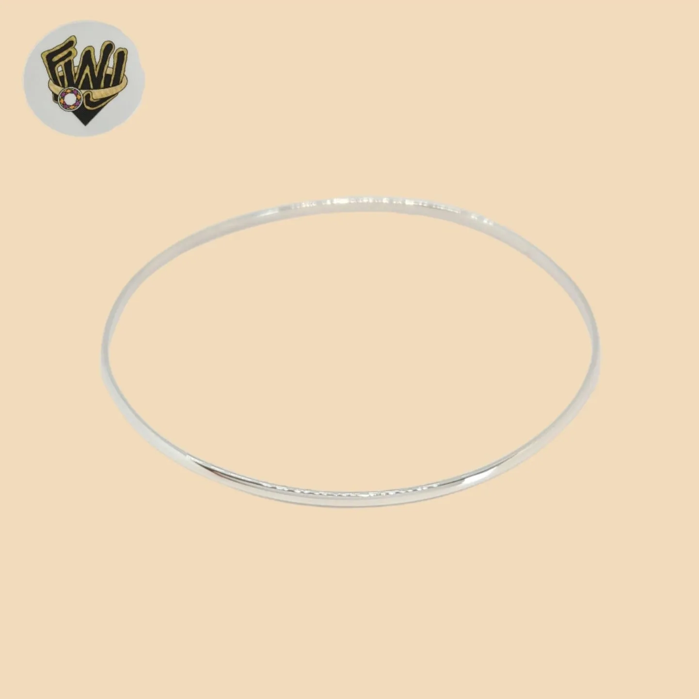 (2-0602) 925 Sterling Silver - 2mm Plain Bangle.