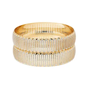 22K Yellow & White Gold Bangle Set of 2 (52.8gm)