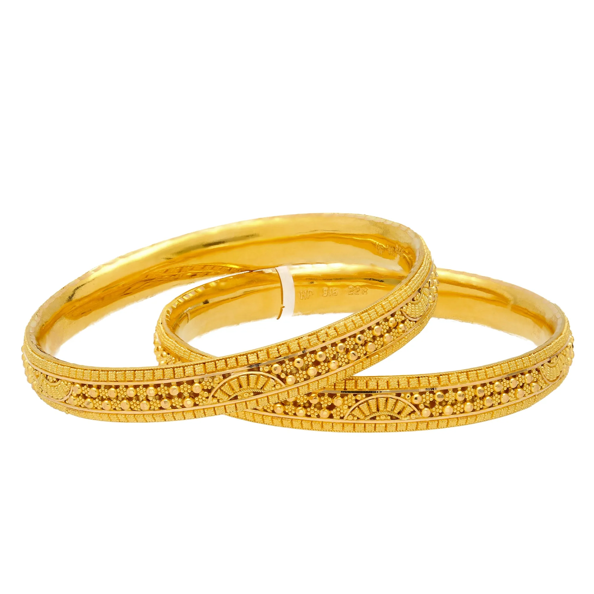 22K Yellow Gold Bangle Set of 6 (88.7gm)