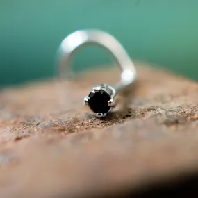 2mm Black Diamond Style Nose Stud