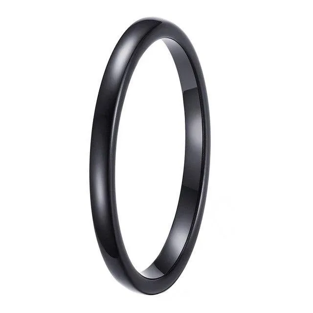 2mm Domed Tungsten Carbide Wedding Ring