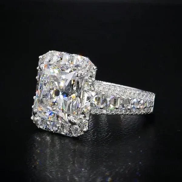 3.0 Carat "Dreamy Wedding" Radiant Cut Sterling Silver Engagement Ring