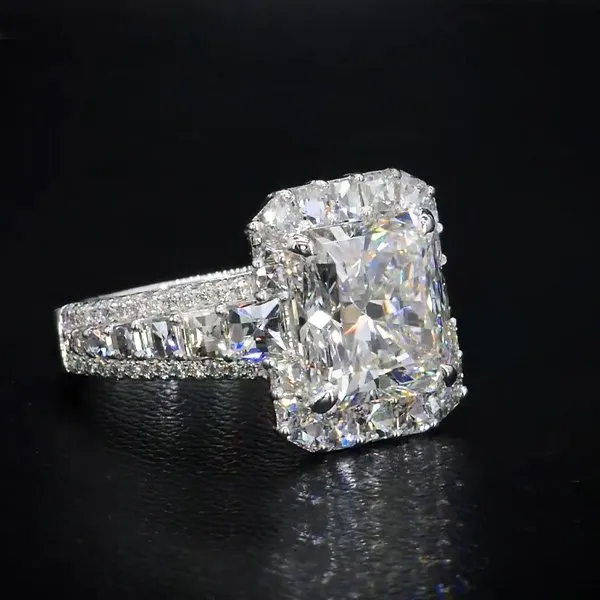 3.0 Carat "Dreamy Wedding" Radiant Cut Sterling Silver Engagement Ring