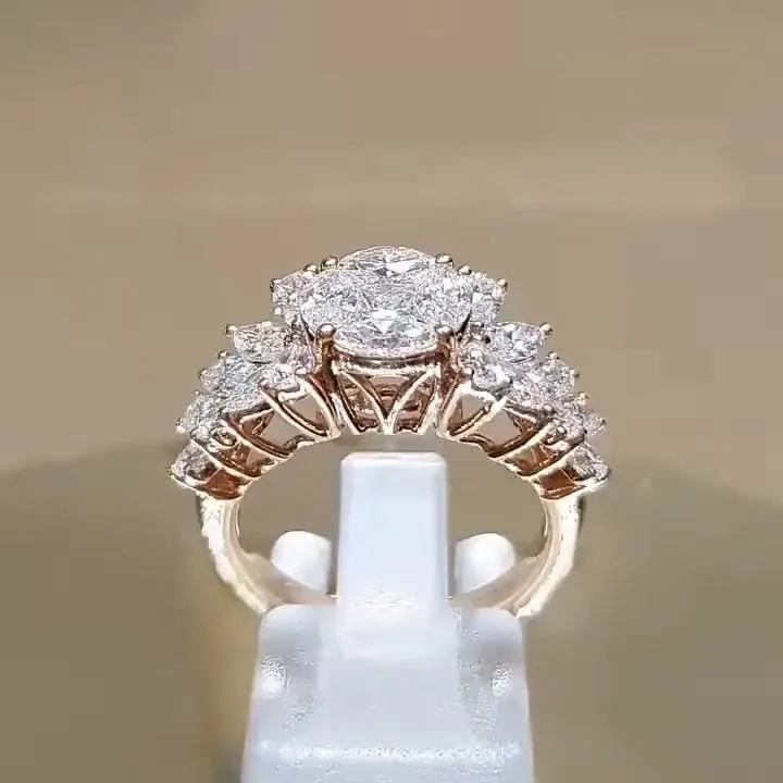 3.95 Carat Round Cut Engagement Ring