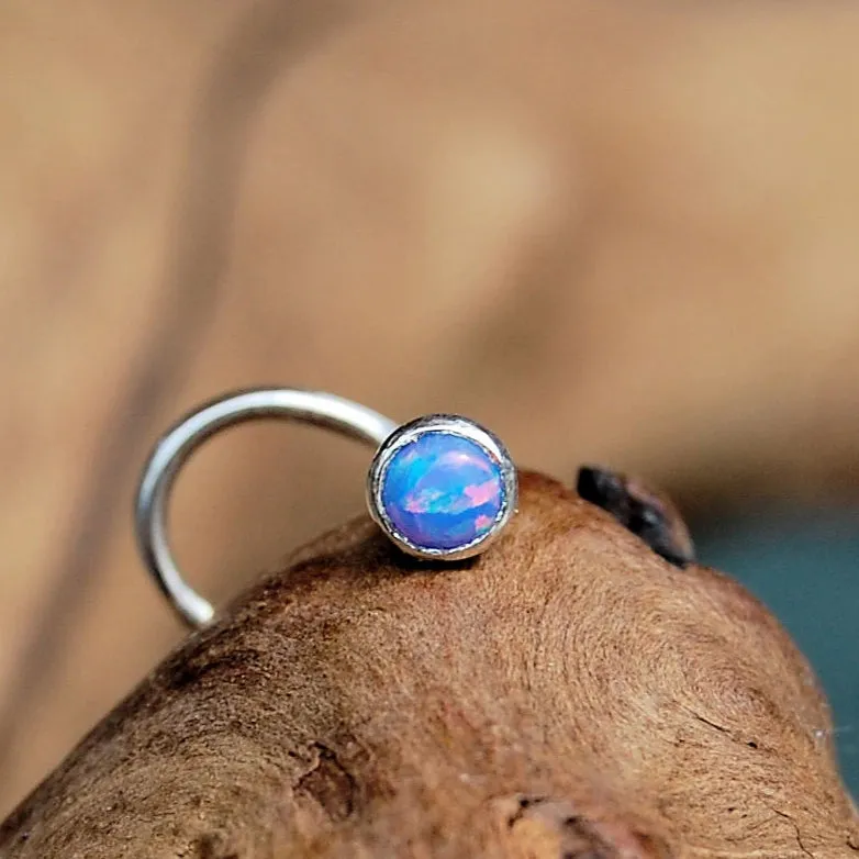 3mm Blue Opal Nose Stud