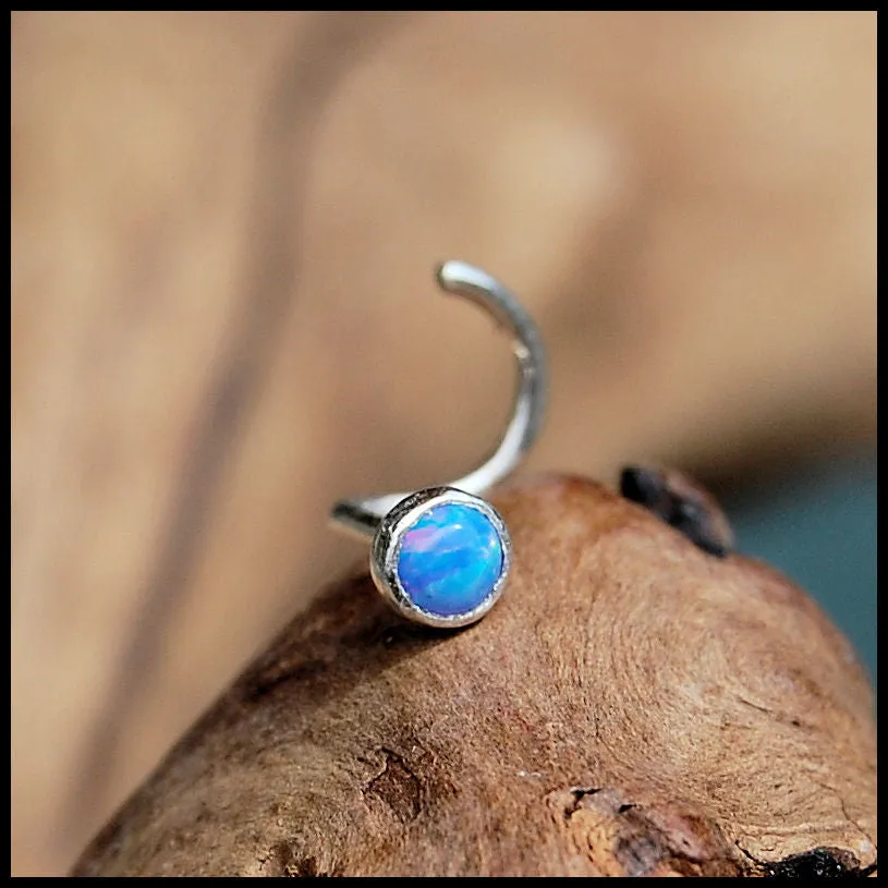 3mm Blue Opal Nose Stud