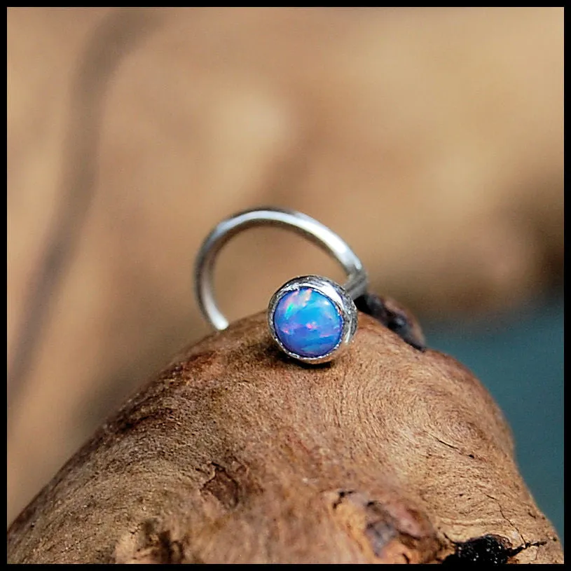 3mm Blue Opal Nose Stud