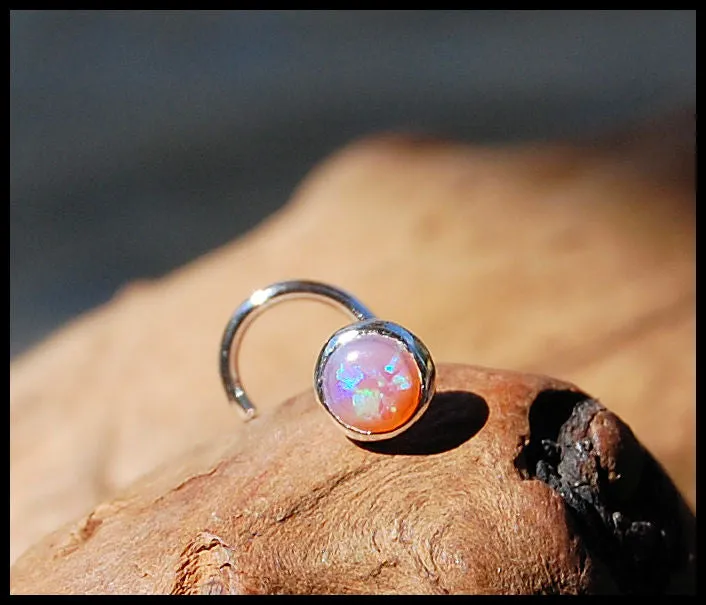 4mm Pink Opal Nose Stud