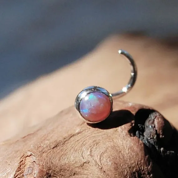 4mm Pink Opal Nose Stud