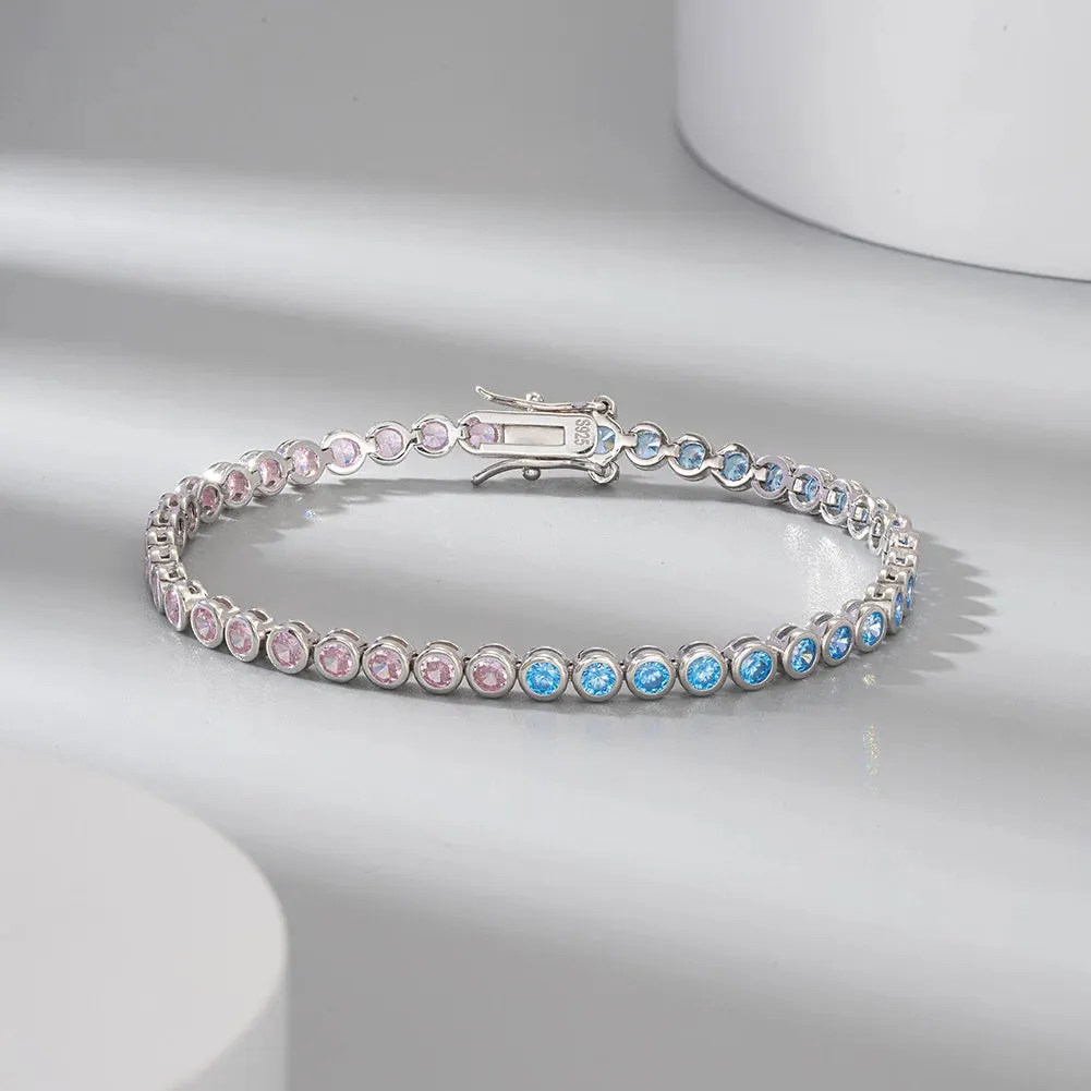 925 Sterling Silver Plated Cubic Zirconia Bangle Bracelet