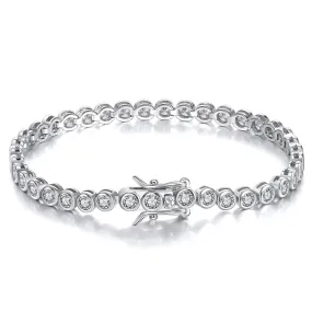 925 Sterling Silver Plated Cubic Zirconia Bangle Bracelet