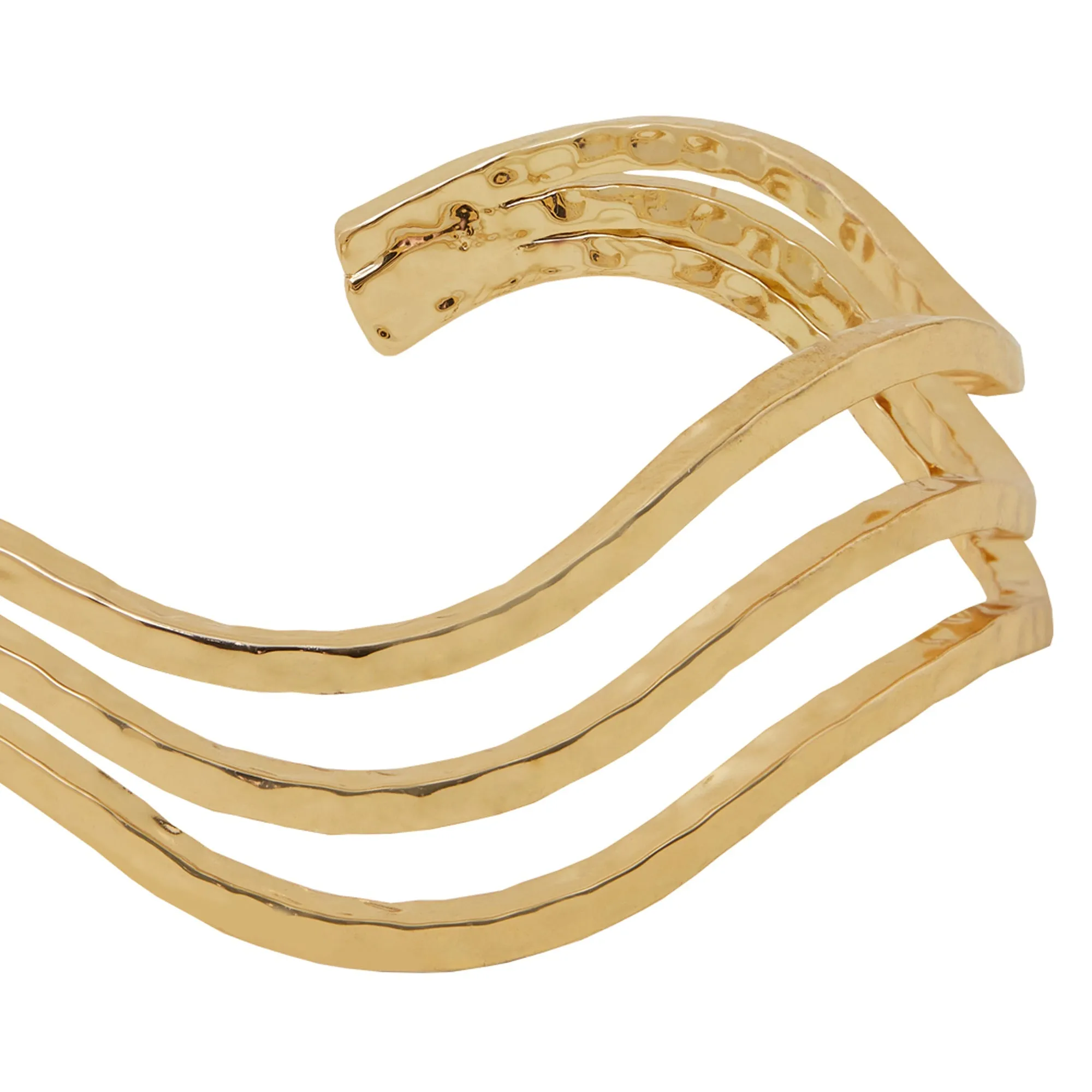 Accessorize London  Women's Gold Wavy Layered Bangle