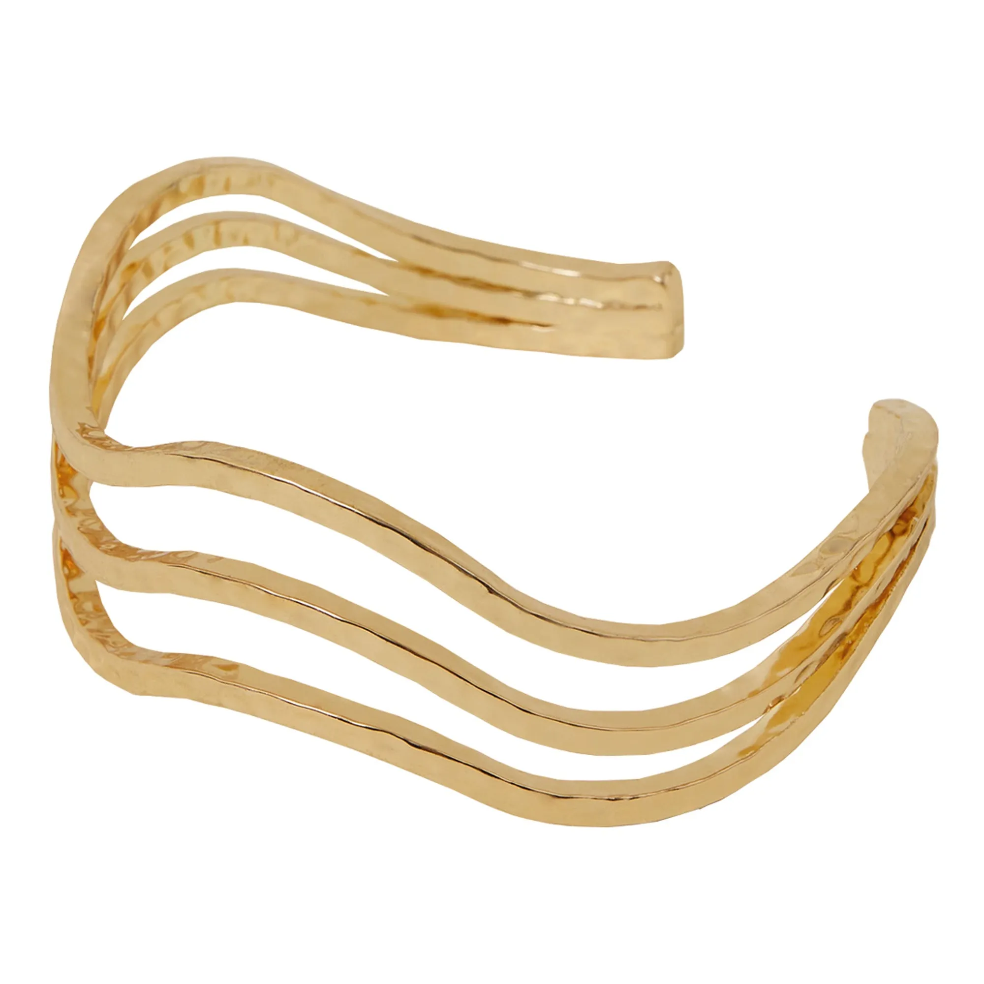 Accessorize London  Women's Gold Wavy Layered Bangle