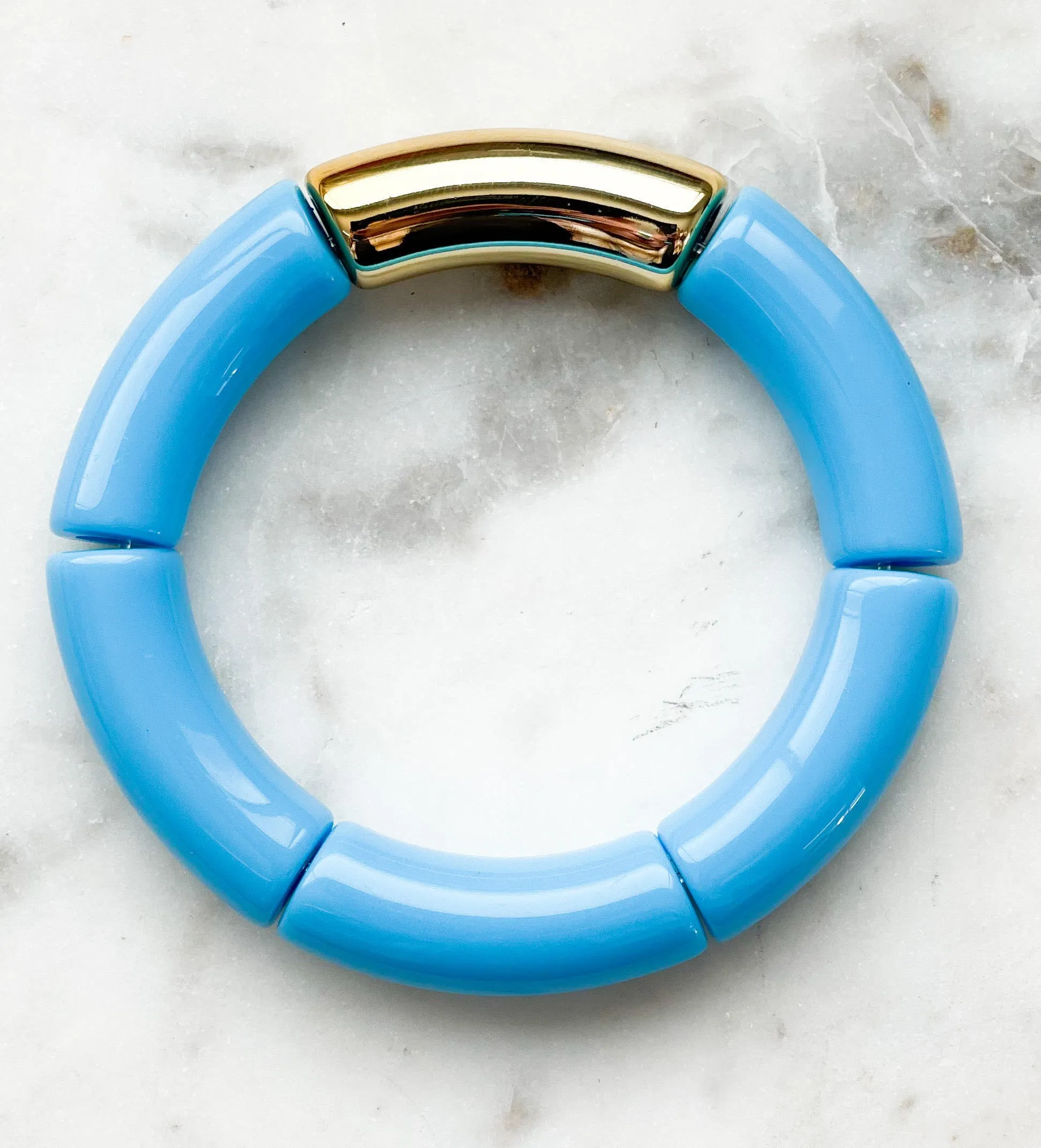 Acrylic Bamboo Bangle Bracelet Sky Blue