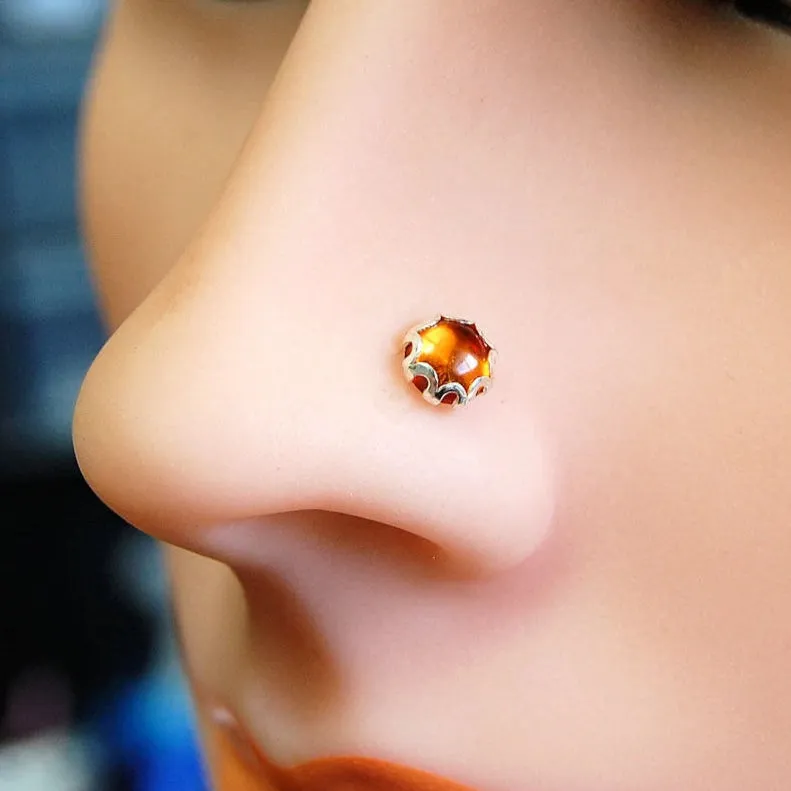 Amber Glow Nose Stud