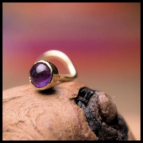 Amethyst in Gold Nose Stud