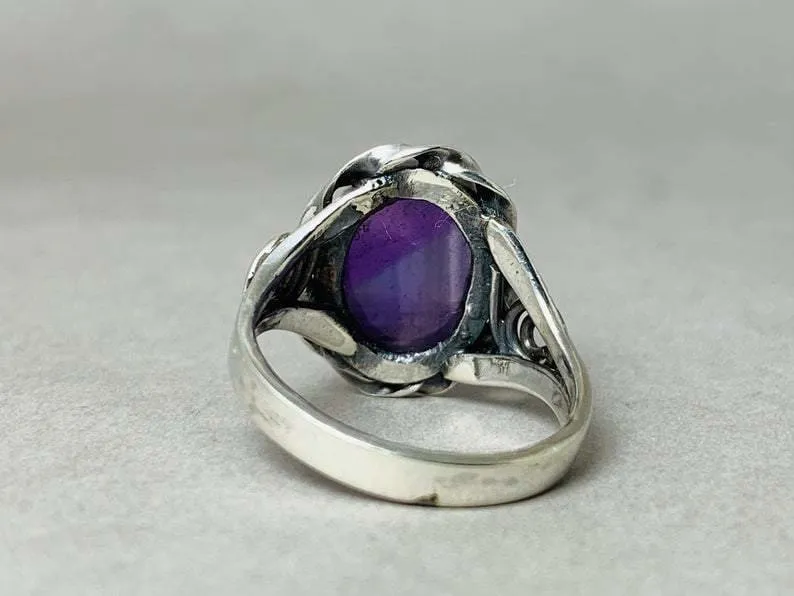 Amethyst Ring, 925 Sterling Silver Ring, February Birthstone Ring, Silver Amethyst Ring, Statement Ring, Purple Stone Ring, Boho Ring