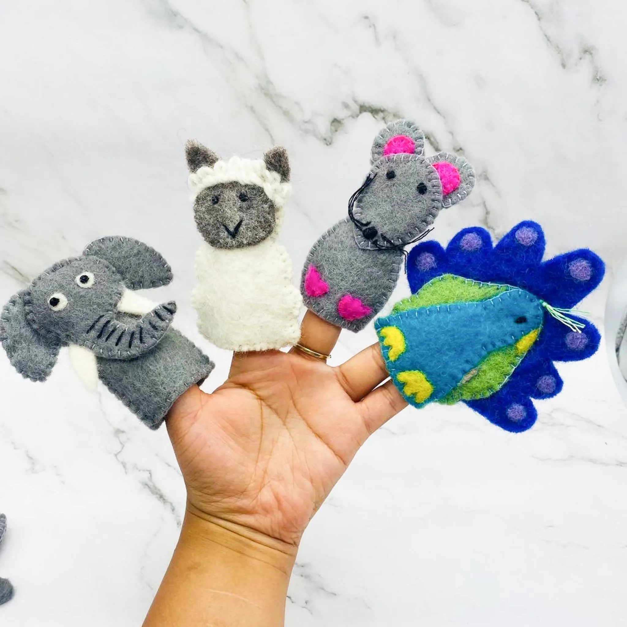 Animal Felt Finger Puppet, Handmade Wool Felted Finger Puppet, Cute Animal Puppets, Gift for Kids