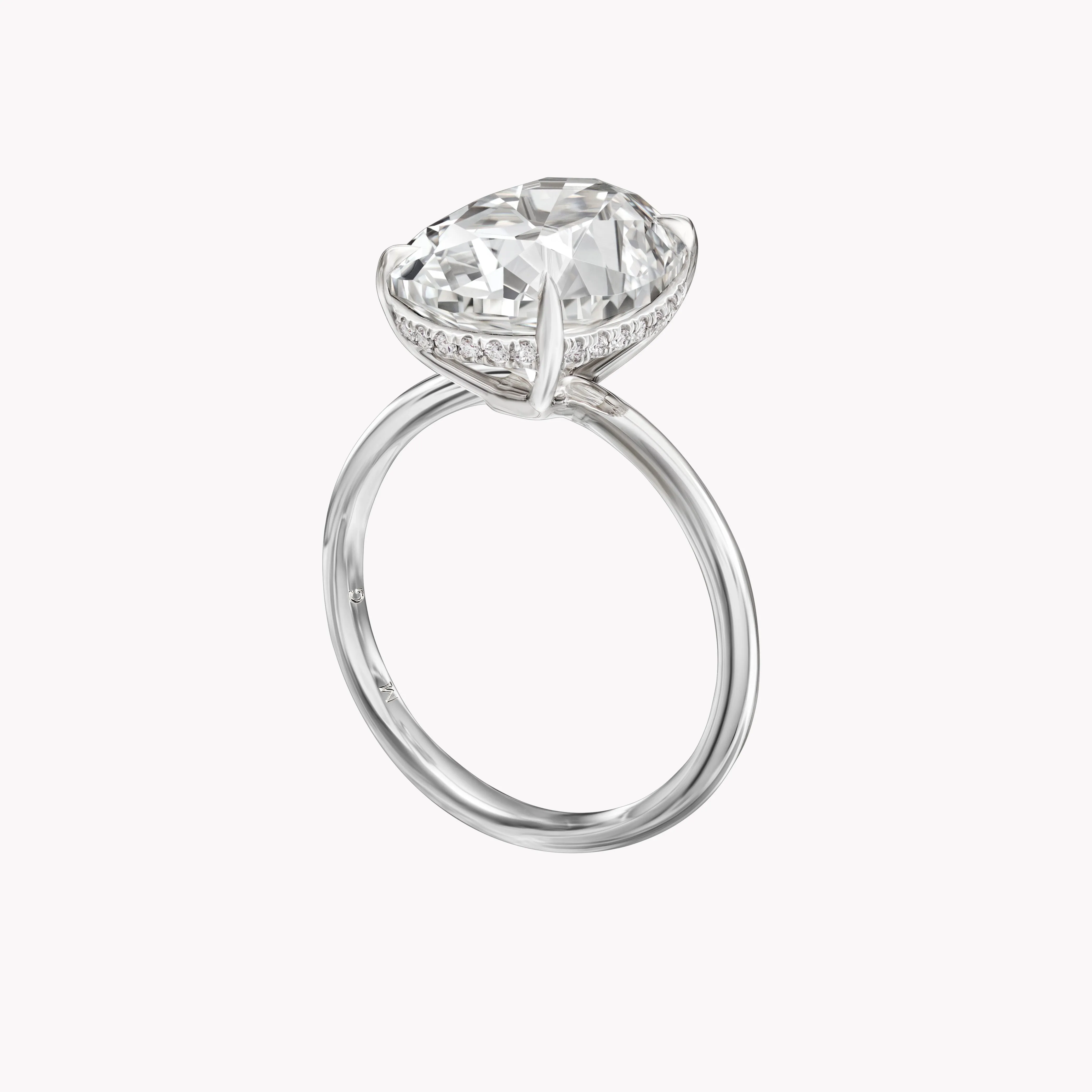 Antique Cut Cushion Solitaire Engagement Ring