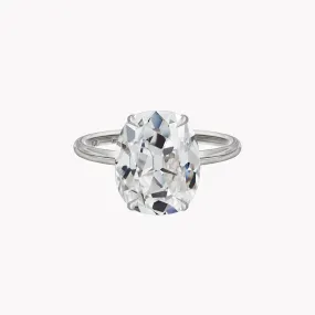 Antique Cut Cushion Solitaire Engagement Ring