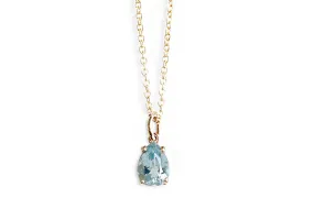 Aquamarine Solitaire Necklace