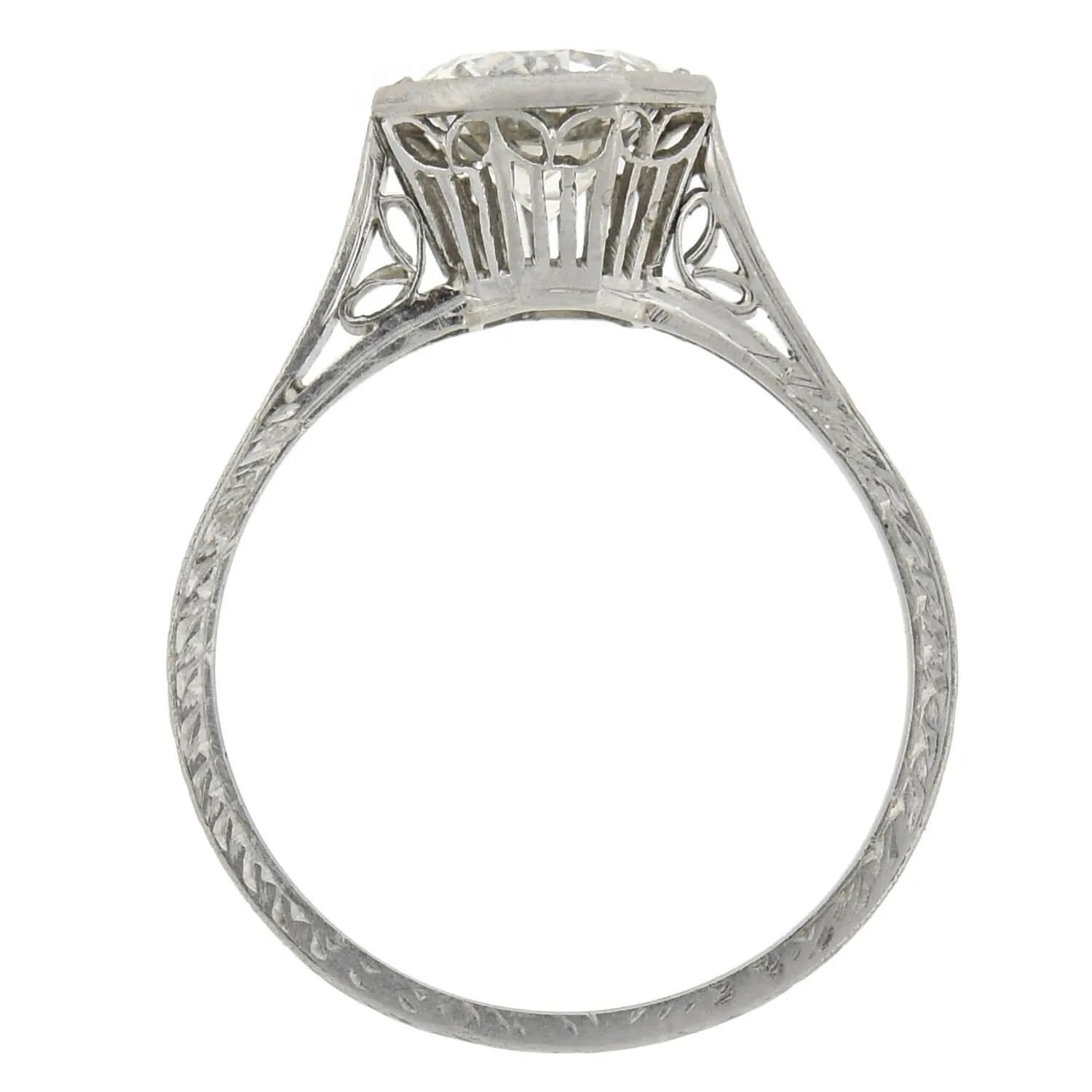 Art Deco Platinum Diamond Engagement Ring 1.35ct