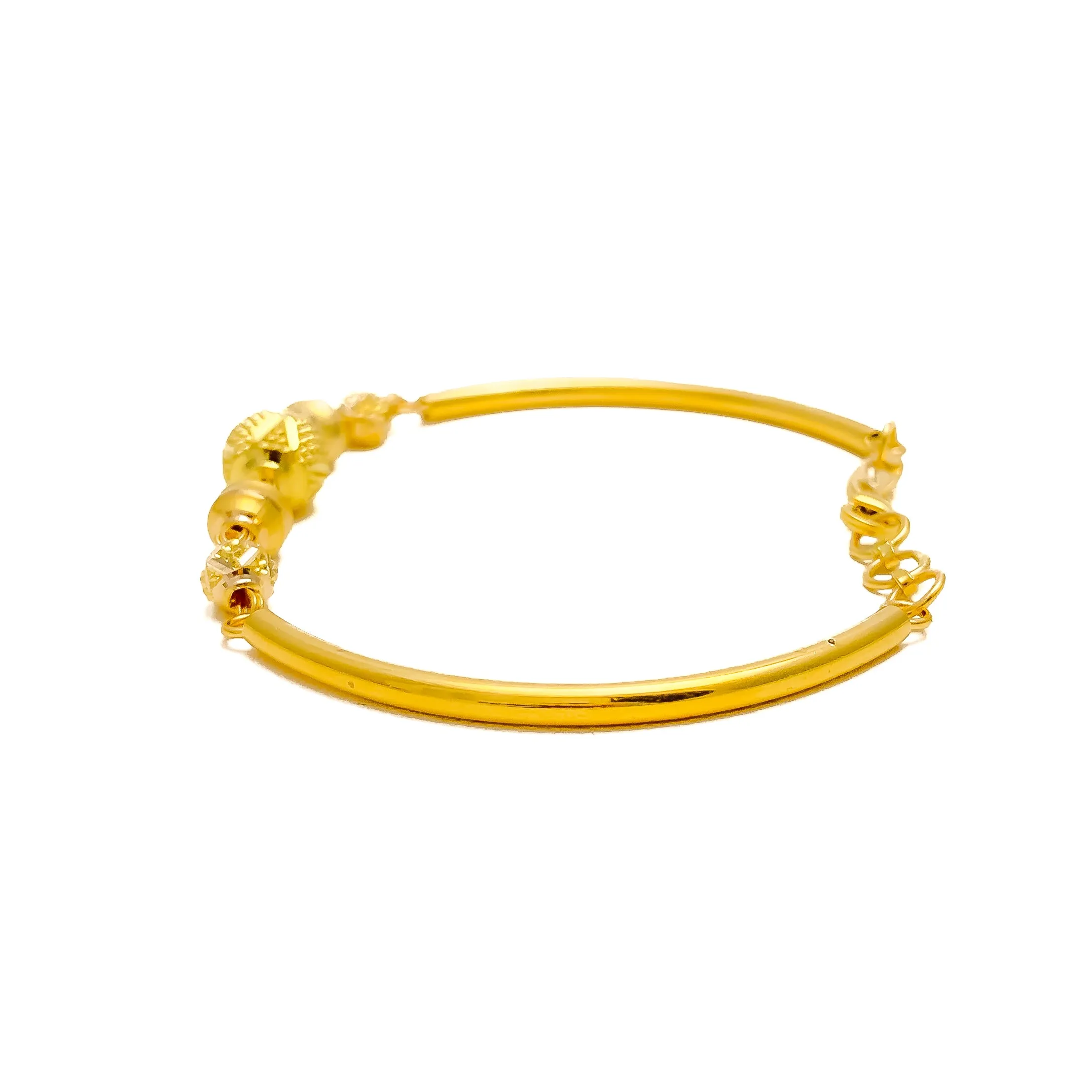 Attractive Checkered 22k Gold Flexi Orb Bangle Bracelet