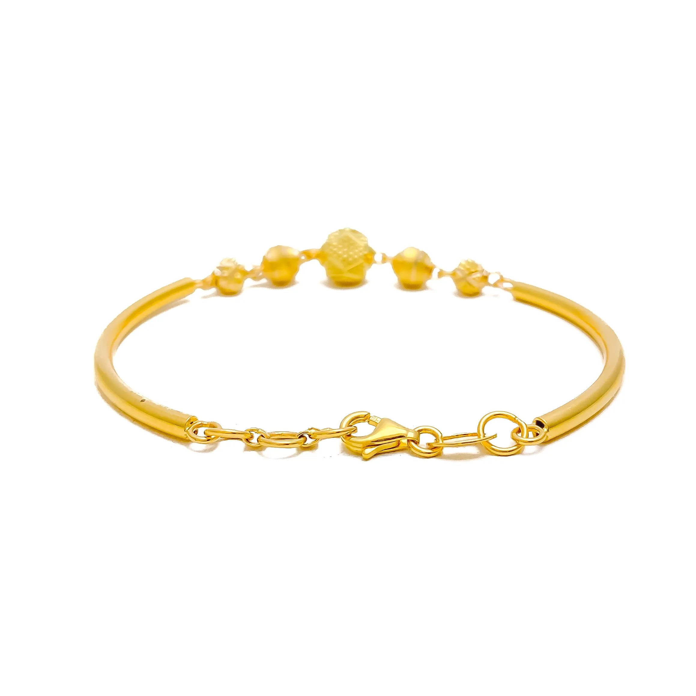 Attractive Checkered 22k Gold Flexi Orb Bangle Bracelet