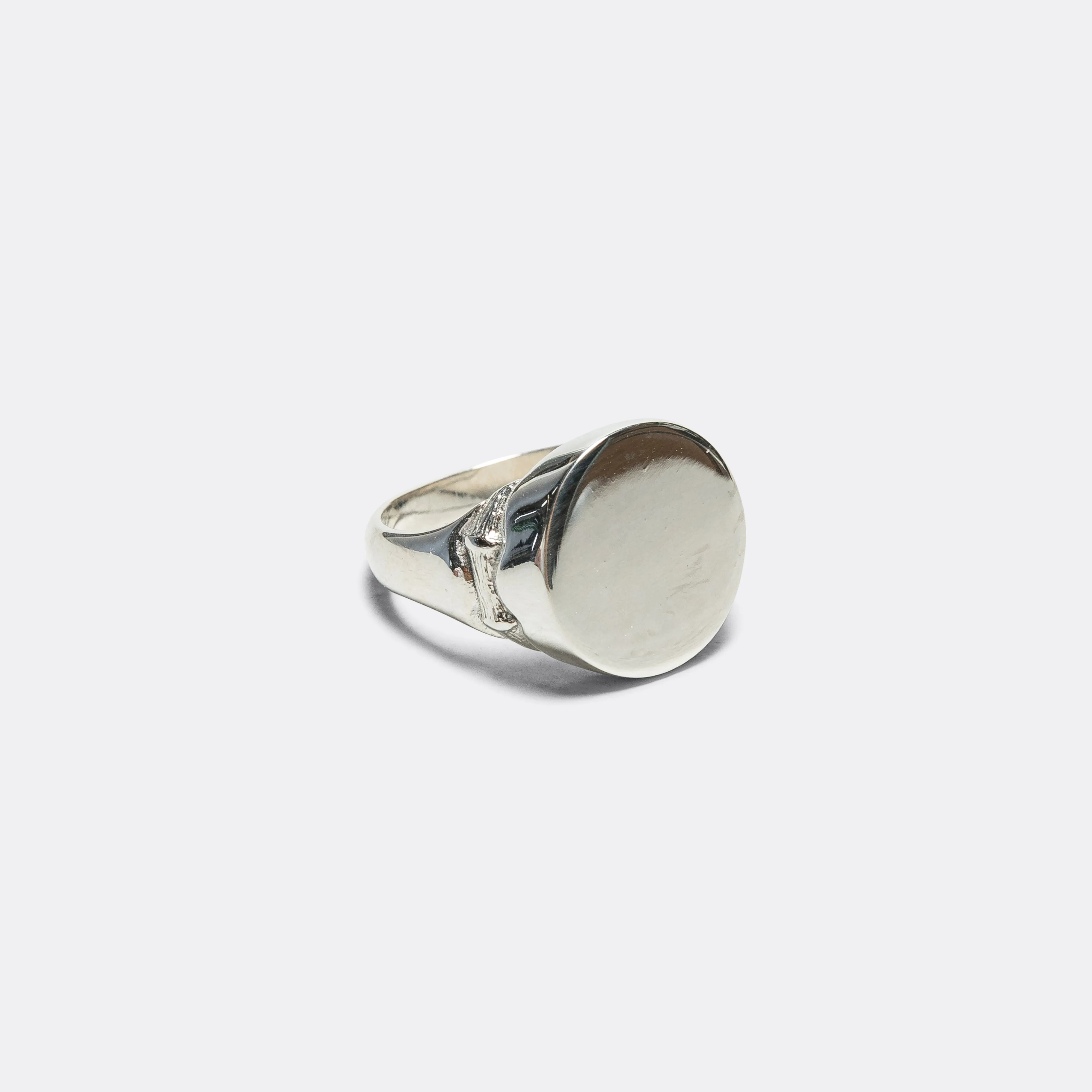 Bamboo Signet Ring - 925 Silver