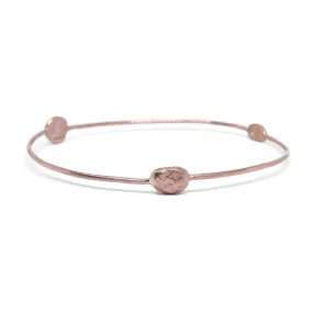 Beach Rock Bangle Bracelet- 14k Rose or Yellow Gold