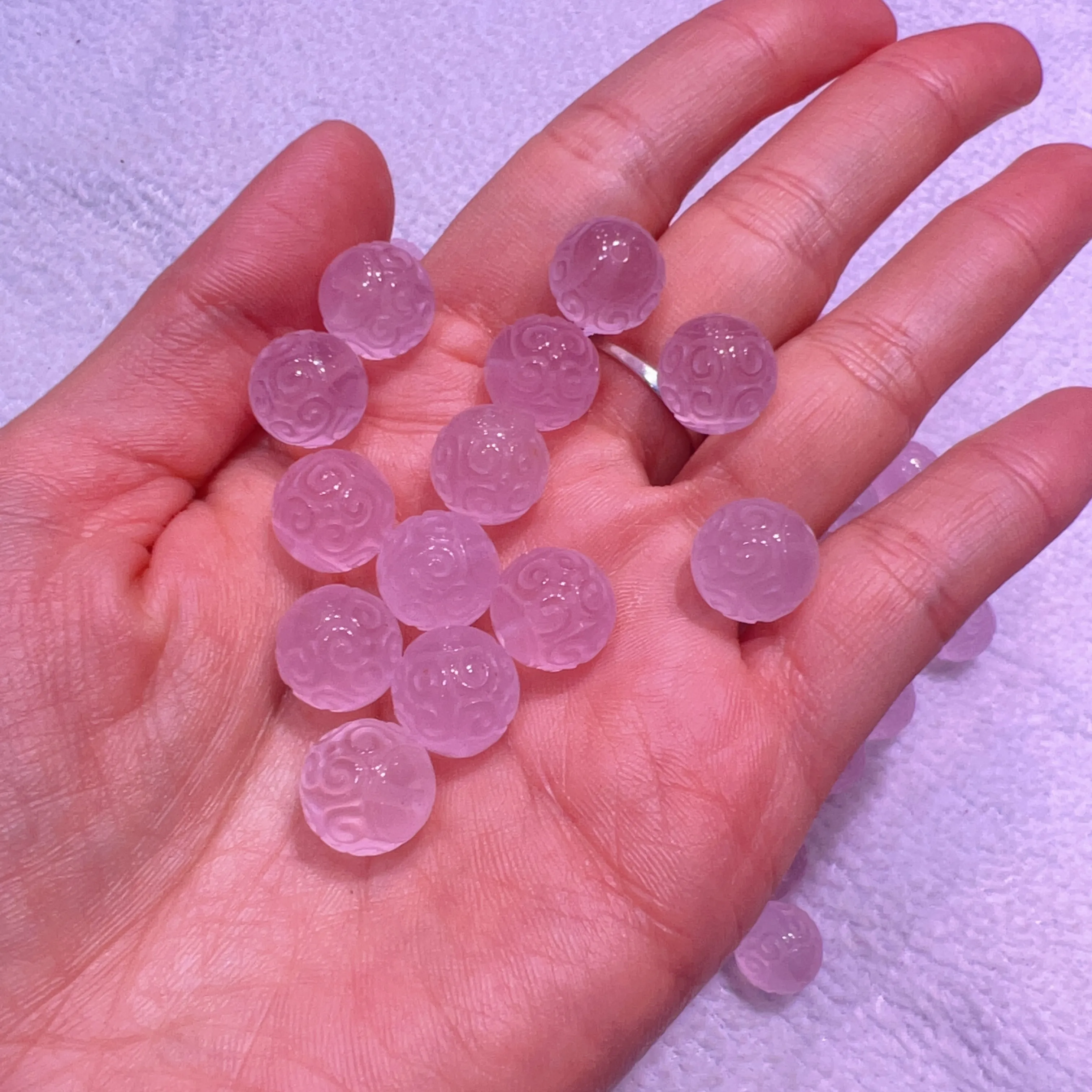 Beautiful Jewelry Accessory - High-quality Rose Quartz Huiwen Symbol Bead Charms for DIY Jewelry Project