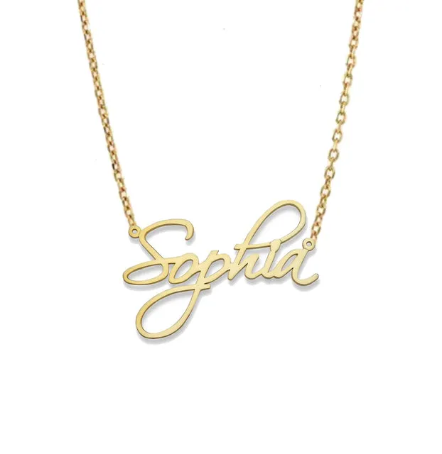 Better Jewelry Single 14K Gold Nameplate Necklace