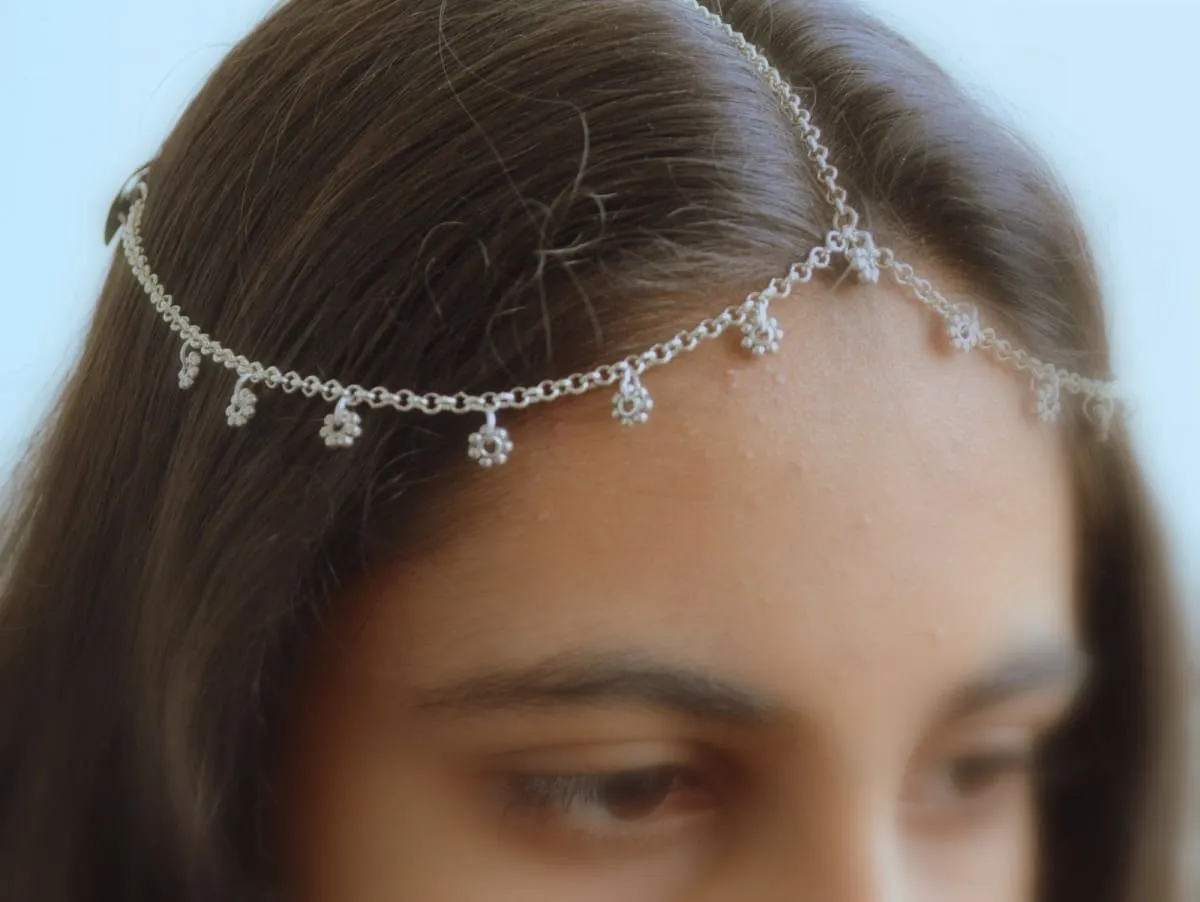 Boho Head chain, Forehead jewelry Matha Patti Tikka Headpiece, Indian hair accessory for Women,