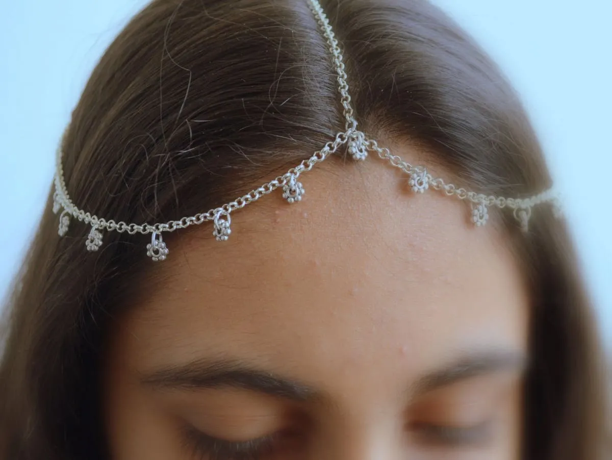 Boho Head chain, Forehead jewelry Matha Patti Tikka Headpiece, Indian hair accessory for Women,