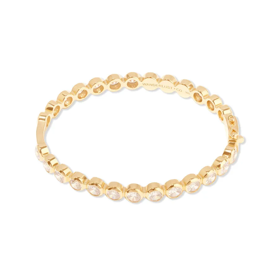 Brilliant Bezel 14K Gold Vermeil Bangle