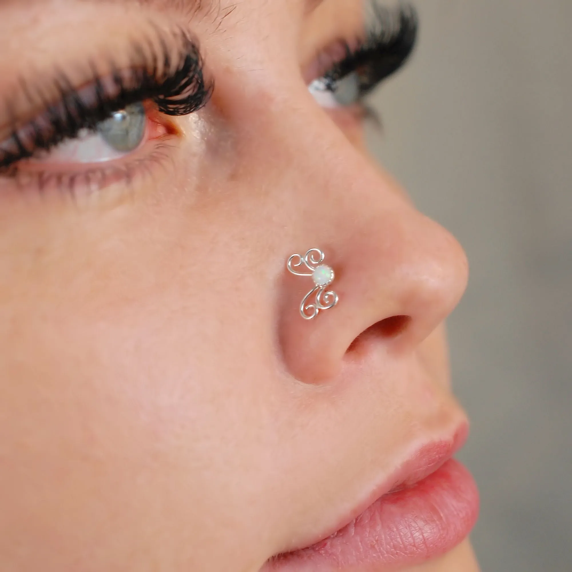 Butterfly Opal Nose Stud