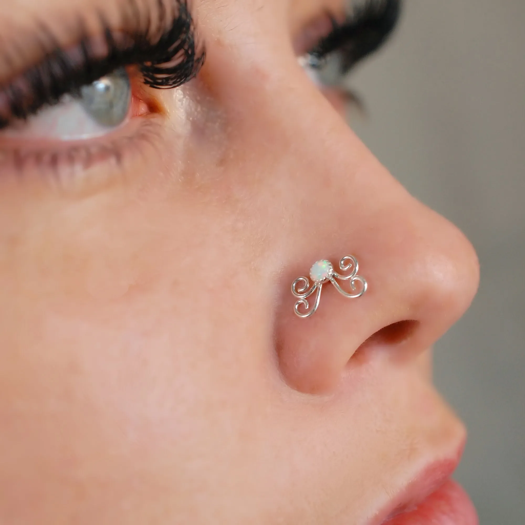 Butterfly Opal Nose Stud