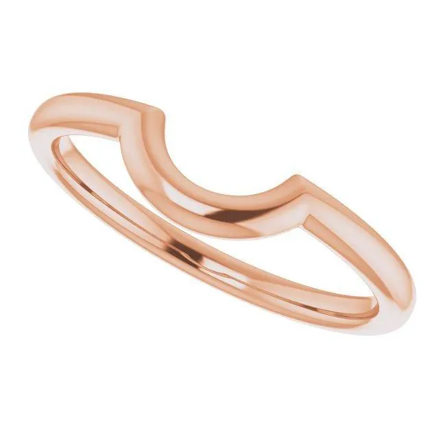 Cassie Ring C-Shaped Contoured Curved Thin Wedding Ring Stacking Band