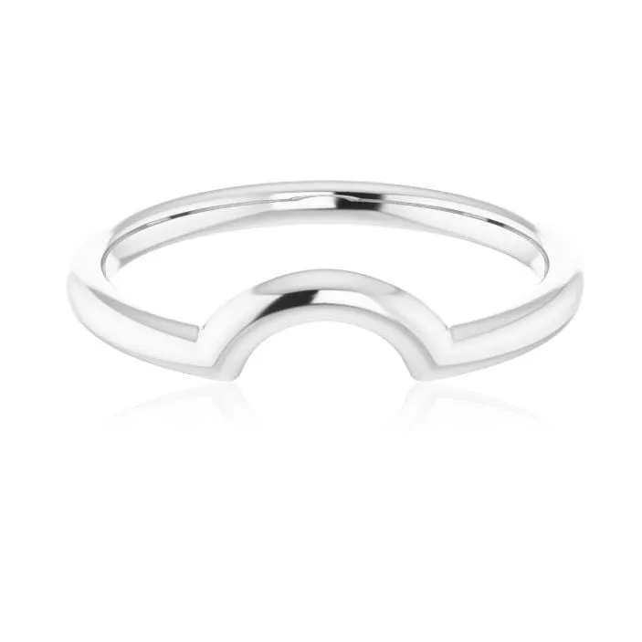 Cassie Ring C-Shaped Contoured Curved Thin Wedding Ring Stacking Band