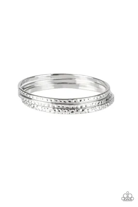 Casually Couture Silver Bangle Bracelet - Paparazzi Accessories